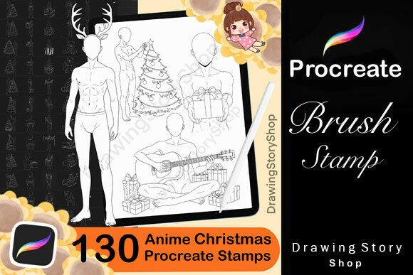 130 Procreate Anime Christmas Stamp