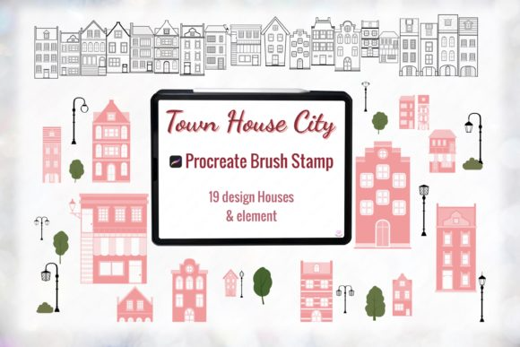 Town House Procreate Brush Stamp