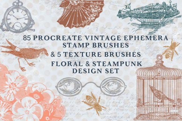 85 Procreate Ephemera & Texture Brushes