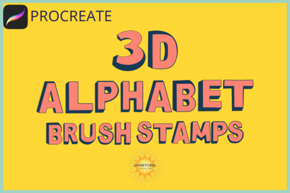 3D Alphabet Brush Stamps