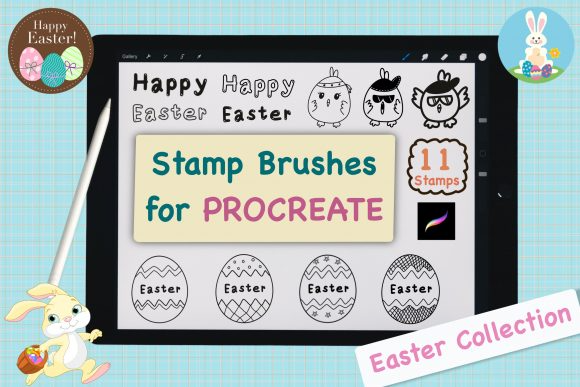 Procreate Stamp Brushes - Happy Easter