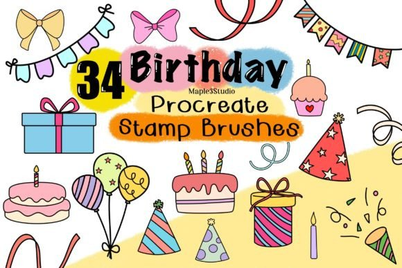 Birthday Stamp Brushes for Procreate
