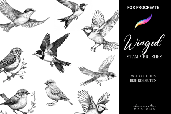 Procreate Bird Brush Stamps