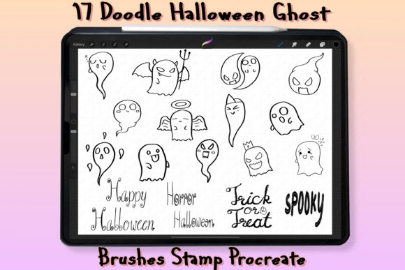 17 Ghost Brush Stamp Procreate