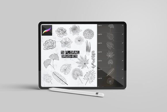 15 Floral Stamp Brushes Procreate