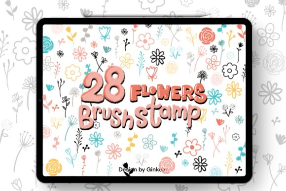 Flower Procreate Brush Stamp, Procreate