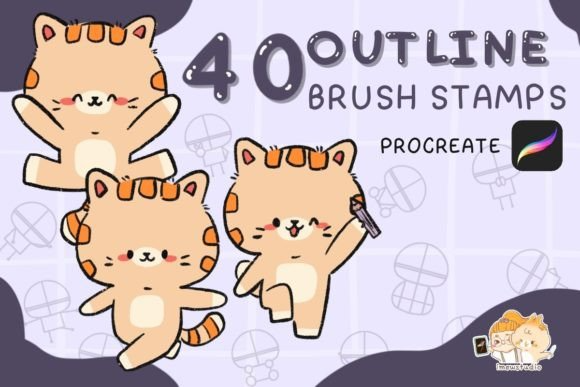 Chestnut Outline Brush Stamps