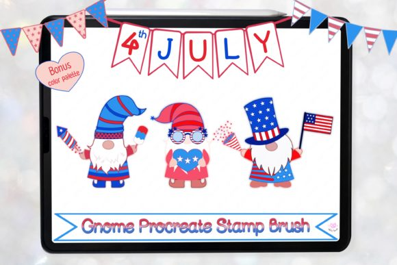 4th of July Procreate Brush Gnomes