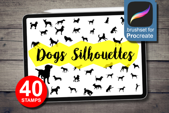 40 Dogs Silhouettes,Brushes for Procreat