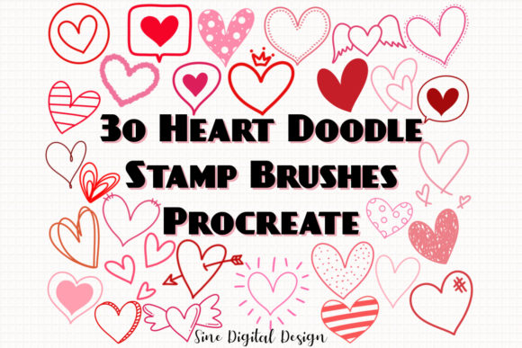 Procreate Stamps Brushes Heart Doodle