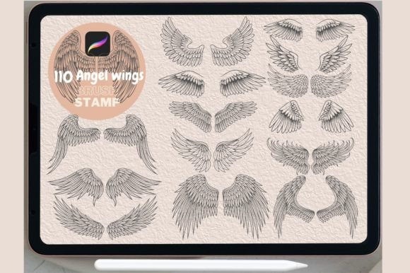 110 Angel Wings Brush Stamp PROCREATE
