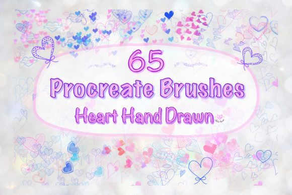 65 Heart Valentine Brush Procreate.