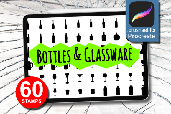 60 Bottles & Glassware Silhouettes