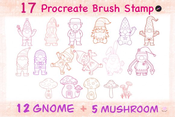 17 Gnome Valentine Brush Stamp Procreate