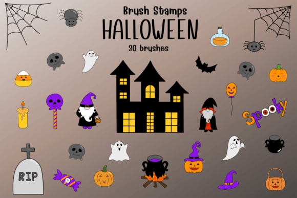Brush Stamps Halloween,Brush Procreate