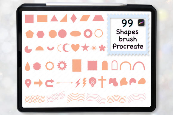 99 Shape Geometry Brush Stamp Procreate