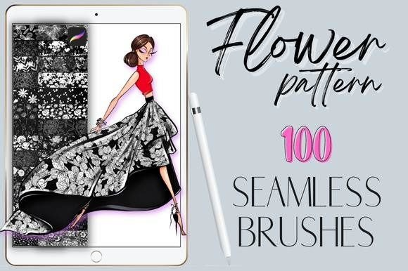 Procreate Flowers Seamless Pattern Brush