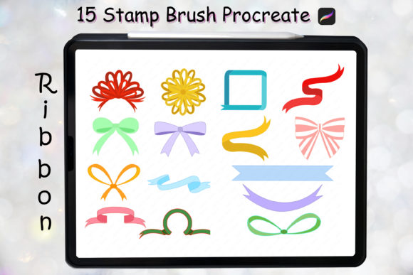 15 Ribbon Bow Stamp Brush Procreate