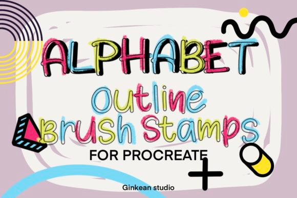 Alphabet Procreate Outline Brush Stamp
