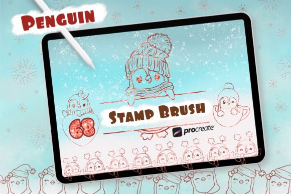 Penguin Stamp Brush Set for Procreate