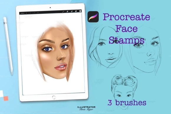 Procreate Face Stamps, Procreate Brushes