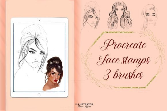 Procreate Face Stamps, Procreate Brushes