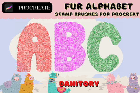 Fur Alphabet Stamp Brushes for Procreate